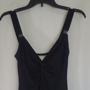 Dress Barn Elegant Black Dress with Embellished Straps